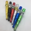 Smoking Colorful Aluminium Alloy Skull Catcher Taster Bat One Hitter Dry Herb Tobacco Filter Removable Pipes Cigarette Holder Tips DHL