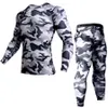 Мужские трековые костюмы с длинным рукавом плотная футболка S Camouflage Mens Fitness 3D быстрая сушка 230223