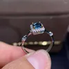 Cluster Rings KJJEAXCMY Fine Jewelry S925 Sterling Silver Inlaid Natural Blue Topaz Girl Elegant Ring Support Test Chinese Style