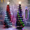 Decorações de Natal 1.4m árvore com controle remoto LED à prova de chuva RGB String Lights Xmas Navidad Crafts