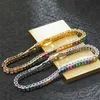 Link Chain 2021 New Baguette Cubic Zirconia Bracelet For Women Men Luxury Jewelry Gold Filled Rainbow Cz Tennis Gorgeous Trendy Bangle G230222