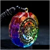 Interior Decorations 1Pcs Handmade Car Pendant Natural Gemstone Necklace Chakra Crystal Charm Ornaments Styling Decoration Men Women Dhns5