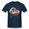 Мужские футболки Great Ramen Wave Japan Vintage T Roomts Женские футболка для мужчины хлопковые летние футболки с коротким рукавом