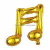 Feestdecoratie 50 stuks Aluminiumfolie Ballon Muzieknoten Verjaardagsbenodigdheden Opblaasbare Ballen Helium Ballonnen 220523 Drop De Dhs2T