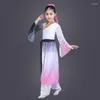 Abbigliamento da palcoscenico Costume da danza popolare cinese Bambino Yangko Cotsume Abbigliamento orientale per fan Ombrello Ballerino Abito etnico 90