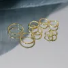 Hoop Earrings BOAKO 925 Sterling Silver Earring Simple Ins Wind Geometry Twist Hipster Ear Buckle Big Circle Gold Color Jewerly