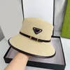 Kobiet designerka słomy czapka płaskie czapki czapki plażowe kapelusz wiadra dla mężczyzn luksusowy unisex pączce p sun Visor Casquette Cappelli Pas