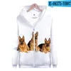 Heren Hoodies Sweatshirts Duitse Shepherd Zipper Men/Women Fashion 3D Print Harajuku pullover Long Sleeve Hoodiesmen's Patr22