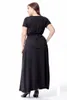 Casual Dresses 5xl Plus Size V Neck Women Long Dress Maxi Summer Loose Solid Elegant Party Vestidos High midja dagligen