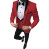 Abiti da uomo Blazer Costume da festa di nozze Abbigliamento Abito da palcoscenico Groomsmen Regular Fit Tuxedo 3 pezzi Set Giacca Gilet PantaloniUomo