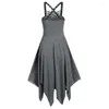 Casual Kleider Gothic Frauen Kleid Plus Größe Spitze Up Cami A-linie Vestidos Sexy Sommer Party Punk Ärmellose Strap Sling roben