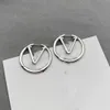 Luxury brand designer high quality large hoop Silver Earrings women's party wedding couple gift jewelry 925 silver