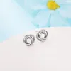 Stud Earrings Clear CZ Casamento Small For Women Spring 925 Sterling Silver Jewelry Girl Daily Wearing Style Gifts