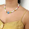 KBJW – collier bohémien en corail rouge, chaîne porte-bonheur, œil amusant, bijoux en perles de rocaille, accessoire de surf en vinyle perlé pour femmes