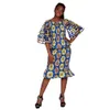 Dashiki Party Dress Skirt African Skirt for Women Ankara Knee Lenght Stretch Off Houlder Hollow Sleeve Women Wy Wy650 Wy650