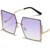 Women Sunglasses Rimless Trimming Sun Glasses Anti-UV Spectacles Personlaity Diamond Inlay Eyeglasses Square Ornamental