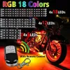 MOTORCYCLE LED Light Kit RGB Multi-Color Accent Glow Neon Strips med Remote Controller f￶r Harley Motor Bike322J