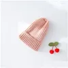 Hair Accessories Winter Autumn Baby Hat Solid Color Soft Warm Knitting Hats For 03 Years Boy Girl Children Beanies Bonnet Toddler Ca Dhewj
