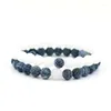 STRAND 2PCS/SET Paren Afstand Bracelet Natural Stone kralen mannen Lucky Yin Yang Friendship Charmebanden voor vrouwelijke sieraden