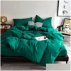 Bedding conjuntos de cores coreanas coreano colorido duvet e preto house de couette size de size de size ers 220x240 alta qualidade tingido de cama Drop dhqo11