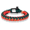 Link Chain MKENDN MEN U Vorm Survival Bracelet Outdoor Handweven omgekeerde schaal Rope armband voor vrouwen Zwarte roestvrijstalen sport Buckle G230222