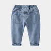 Jeans Frühling Herbst 2 3 4 6 8 10 Jahre Kinderbekleidung Kinder Alle passenden elastischen langen Hosen Löcher Jungen Denim Jeans Hosen 230223