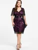 Casual Dresses Summer Women Party Dress Vintage V Neck Lace Elegant Ladies With High Quality Plus Size Foral Print Vestidos 2023
