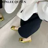 Moda Oro Nastro Décolleté Scarpe da donna Tacchi alti Punta quadrata Scarpe eleganti da ufficio Décolleté a spillo Festa di nozze Elegante Primavera Mujer 230223