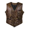 Men's Vests Drop Men Waistcoat Steampunk V Neck Sleeveless Vintage Spring Vest for Cosplay 230222