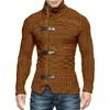Męskie swetry jesienne zima Wysokie Szkoda skórzana klamra z długim rękawem dzianinowy płaszcz kardiganowy duży rozmiar odzieży 230223