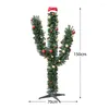 Julekorationer 5ft Cactust Tree Artificial Xmas med plastkulprydnader