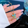 Catene di cristallo Colibrì Collane per le donne Gioielli di moda Smalto color oro Uccelli Ciondolo animale Girocollo Collares Joyeria Mujer