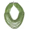 Ketens maat voor gefacetteerd 4 65 8 mm groene meerlagige snijglazen stenen handleiding Diy Design Crystal Necklace 17-25inch Gem H219