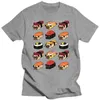 Men's T Shirts Sushi Pugs Funny T-Shirt Shirt Normal Design Male Tops Camisas Hombre Cotton