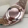Мужские часы Cal.2823, 40 мм, регулируемый ремешок, водонепроницаемые, 50 м, M228345, розовое золото, бриллиантовый зеленый циферблат, механические, автоматические, дизайнерский подарочный ремень, оригинальная коробка