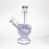 Waterpijpen hart Mini Glazen Bongs Recycler Dab Booreilanden Waterleidingen 14mm Joint met Kom Terp Slurper Quartz Bangers