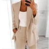 Kvinnors kostymer Blazers Autumn Elegant Top Office Women's Thin Suit Jacket Single Button Sacka Jacka Women's Long Arm Monochrome Jacket 230223
