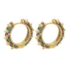 Hoop oorbellen 2023 Real-time-beperkte koper AROS Women Accessoires Micro-ingelegde kleurboor Piercing sieraden Hoge kwaliteit Hoge kwaliteit
