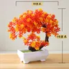 Decoratieve bloemen 2 stks 19x19cm Home Accessoires Decoratie Groene eucalyptus boom kunstmatige planten bonsai slaapkamer woonkamer planta's