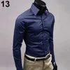 Polos pour hommes Hommes Automne Manches longues Casual Chemise de travail élégante Business Hommes Couleur Solide Boutons à manches longues Slim Coton Plus Taille Chemise 230223