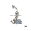 Anelli per bottoni a campana per ombelico D0158 3 colori Gioielli stile elefante Body piercing Anello per la pancia Consegna a goccia Dhgarden Dhqah