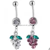 Navel Bell -knappringar D0109 Flower Belly Ring Mix Colors Drop Leverans smycken Body Dhgarden DHQA6