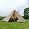 Tentes et abris Nouvelle tente pyramidale surdimensionnée de 5M, tente de Camping en plein air avec veste de cheminée, auvents, abri 4 saisons, tipi de randonnée, Tipi, tente de yourte J230223