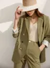 Damespakken Blazers Amii Minimalisme Spring Blazers Women Suit jas Kantoor Lady Lapel Blazer losse broek Verkocht Verkocht Vrouwelijke kleding 12140122 230223