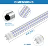 Bombillas de luz de tubo LED T8 4FT 36W 60W 4680Lm 6000K Reemplazo fluorescente de luz blanca fría en forma de D Bi Pin G13 de doble extremo ETL