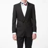 Herrenanzüge 2023 Schwarzer Trauzeugen-Hochzeitsanzug für Männer Kostüm Homme Slim Fit Smoking Jacke Hosen Maßgeschneidert
