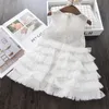 Robes de fille Été Fille Robe Bébé Girlls Dentelle Fleur Tutu Brithday Mariage Princesse Robes De Fête Enfants Enfants Élégant Robes Vêtements Z0223