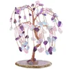 Pendant Necklaces Copper Wire Wrap Tree Of Life Amethysts Stone Irregular Shape Rose Pink Quartz Fashion Jewelry