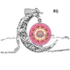 Anhänger Halsketten Mode Indische Mandala Blume des Lebens Hohl Geschnitzte Halbmond Cabochons Glas Mondstein Halskette Für Frauen Dro Dhzd5