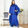 Etniska kläder Plus Size Tassel Klänningar För Kvinnor Afrikanska Turkiet Boubou Africain Femme Muslimskt Mode Abayas Dubai Dashiki Print Maxi Robe